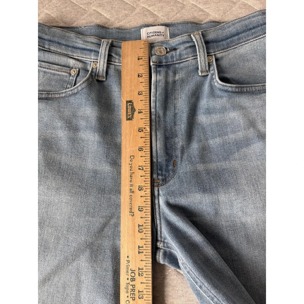 Citizens Of Humanity Palma Straight Jeans Womens 28 Light Wash High Rise Raw Hem